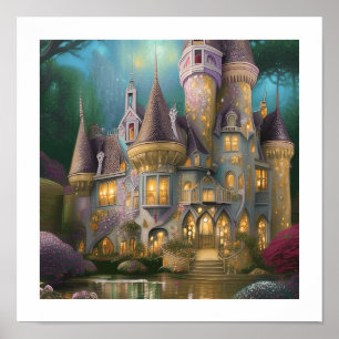 Beauful Whimsical Fairytale Castle Poster