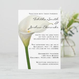 Beauful White Calla Lily Wedding Kaart