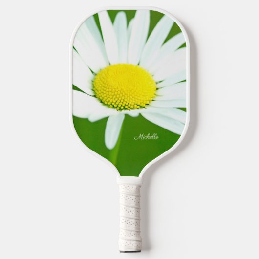 Beauful White Daisy Personalized Pickleball Paddle (Voorkant)