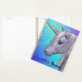 Beauful White Unicorn Personalized Planner (Display)
