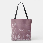 Beauful Wild Flowers Doodles Canvas tas (Achterkant)