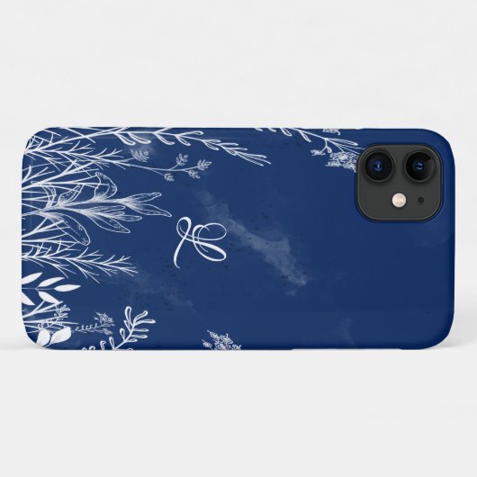 Beauful Wildflower Doodles Monogram Case-Mate iPhone Case (Achterkant (horizontaal))