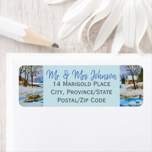 Beauful Winter Countryside Label (Insitu)