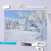 Beauful Winter Snow Forest Scene Tissuepapier (Craft)