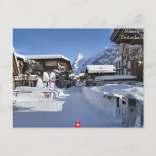 Beauful Winter Swiss Alps Scene Briefkaart