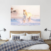 Beauful Winter White Horse Canvas Afdruk (Insitu (Slaapkamer))