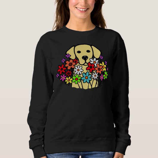Beauful Yellow Labrador Flowers Trui (Voorkant)