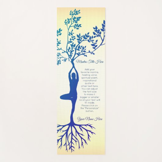 Beauful Yogi Tree Pose Vrksasana Silhouette Root Yogamat (Voorkant)