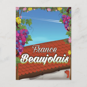Beaujolais Frankrijk wijn reisposter Briefkaart