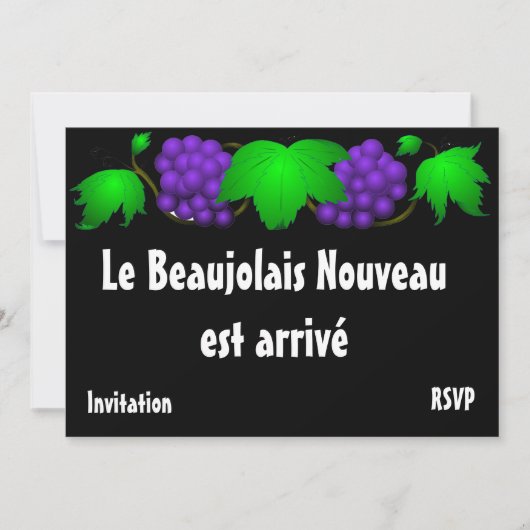 Beaujolais Nouveau invitation noir (Devant)