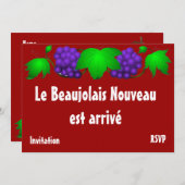Beaujolais nouveau uitnodiging red (Voorkant / Achterkant)