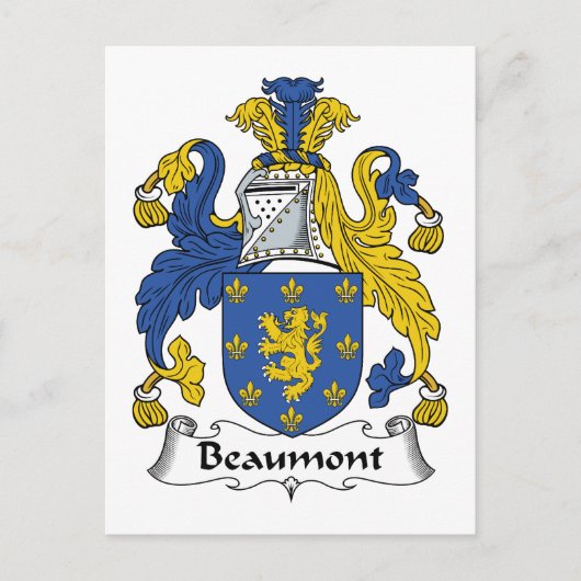 Beaumont Family Crest Briefkaart (Voorkant)