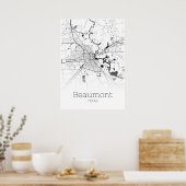 Beaumont Map - Texas - City Map Poster (Keuken)
