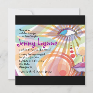 BEAUTÉ À l'intérieur face Bat mitzvah Invitation I