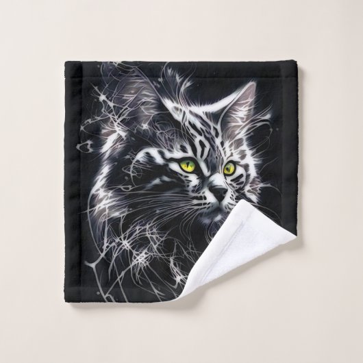 Beauté Abstraite en argent et noir (Gant de toilette)
