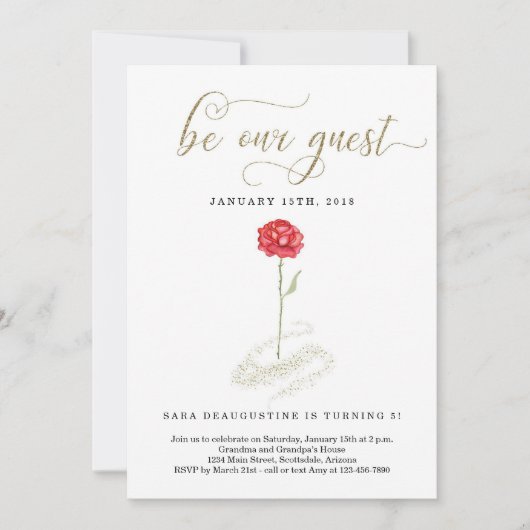 Beauté & Bête Invitation Anniversaire (Devant)