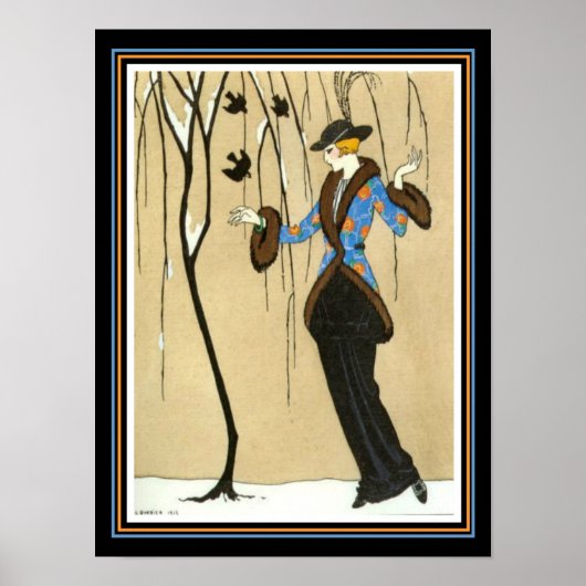 "Beauté & Bruant" Barbier Déco Imprimer 12 x 16 (Devant)