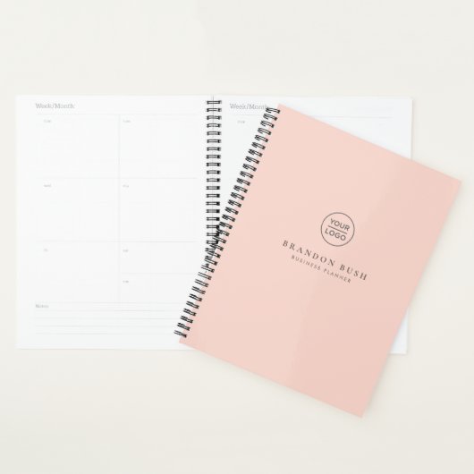 Beauté chic or heure rose Logo Business Planner (Devant avec enveloppe)