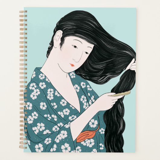 Beauté Combing her Hair 1920 par Hashiguchi Goyo (Devant)
