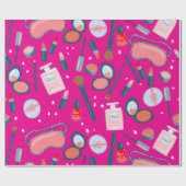Beauté cosmétique motif emballage cadeau rose (Plat)