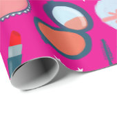 Beauté cosmétique motif emballage cadeau rose (Coin rond)