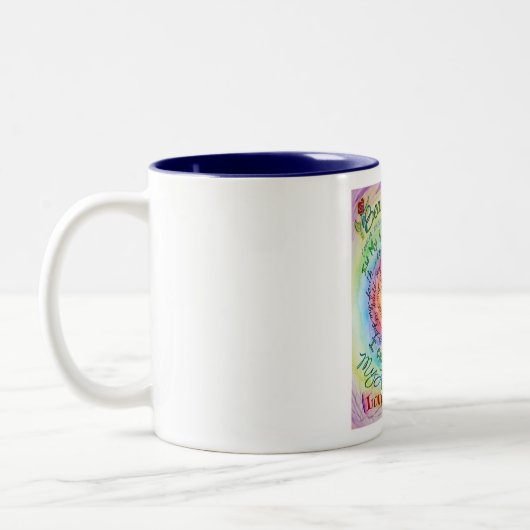 Beauté dans la vie arrondie Rainbow Mug (Gauche)