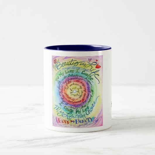 Beauté dans la vie arrondie Rainbow Mug (Centre)