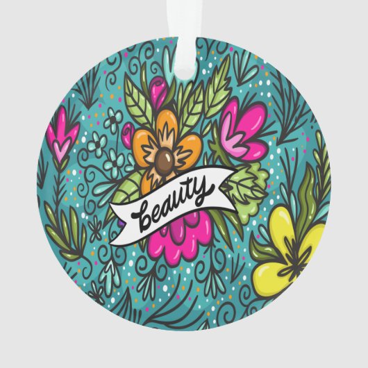 Beauté de l'oreiller avec fleurs (dos)