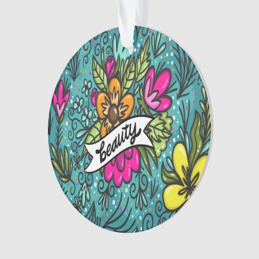 Beauté de l'oreiller avec fleurs (devant)