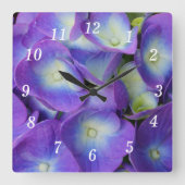 Beauté d'une horloge murale Hydrangea bleu (Recto)