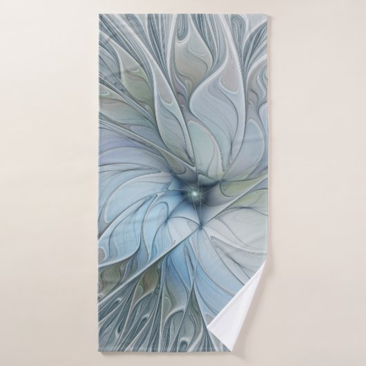 Beauté Élégante Art Abstrait Moderne Fleur Fractal (Serviette de bain)