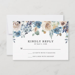 Beauté en Fleurs Carte de réponse de mariage
