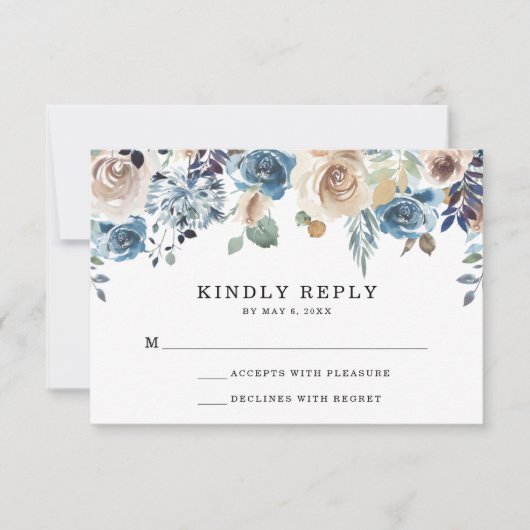 Beauté en Fleurs | Carte de réponse de mariage (Devant)