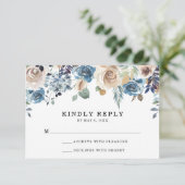 Beauté en Fleurs | Carte de réponse de mariage (Debout devant)