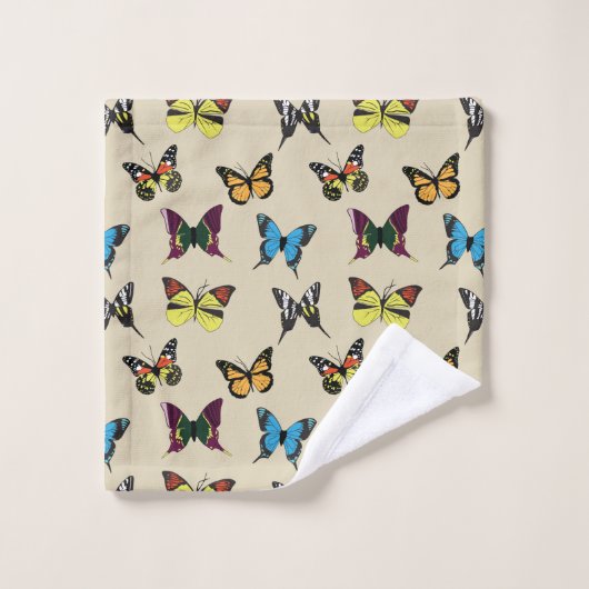 Beauté et ensemble de serviettes de bain papillon (Gant de toilette)