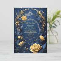 Beauté et la Bête Or Rose Sweet 16 Invitation