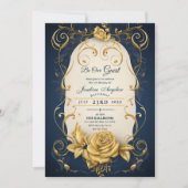 Beauté et la Bête Or Rose Sweet 16 Invitation (Devant)