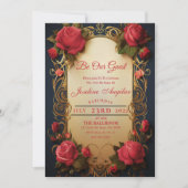 Beauté et la bête Rose Sweet 16 Invitation (Devant)