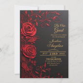 Beauté et la Bête Rouge Rose Sweet 16 Invitations (Devant)