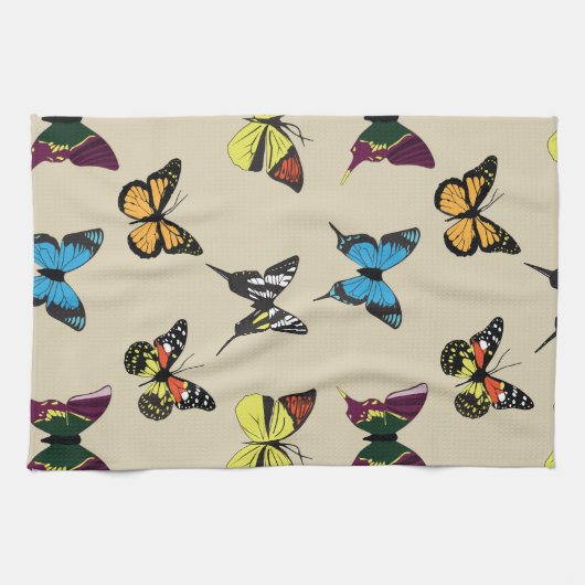 Beauté et serviette de cuisine papillon (Horizontal)