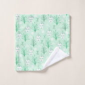 Beauté face Motif botanique Mint Green (Gant de toilette)