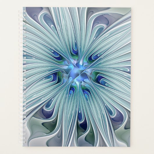 Beauté florale Abstrait Moderne Fleur Pastel Bleu (Devant)