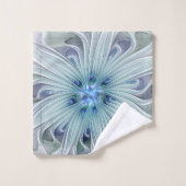 Beauté florale Abstraite moderne Blue Pastel Flowe (Gant de toilette)