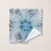 Beauté florale Abstraite moderne Blue Pastel Flowe (Gant de toilette)