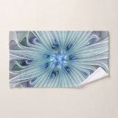 Beauté florale Abstraite moderne Blue Pastel Flowe (Serviette à main)