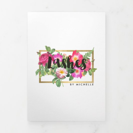 Beauté Florales Lash Extensions Brochure blanche (Page de couverture)