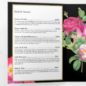 Beauté Florales Lash Extensions Brochure noire (Intérieur en premier)