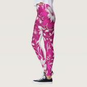 "Beauté florissante : Leggings floraux roses Fuchs (Gauche)