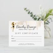 Beauté Girl Or Bronze Pluie Motif Carte cadeau (Debout devant)