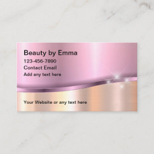Beauté Glitzy Rose or Tone Carte de visite